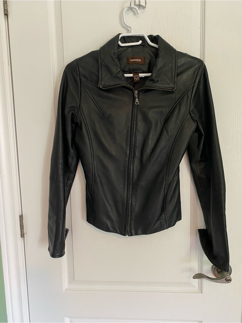 Danier Leather Black Leather Zip-Front Jacket